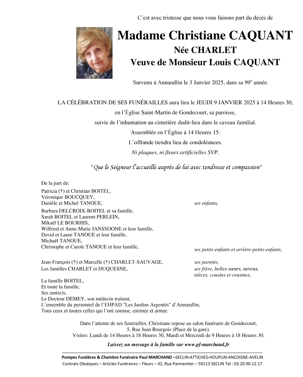 Image Pour voir le faire-part de Christiane CLIQUEZ ICI 