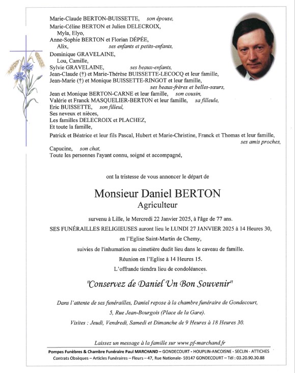 Image Pour voir le faire-part de Daniel CLIQUEZ ICI 