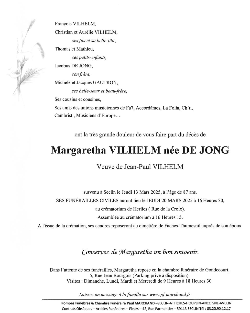 Image Pour voir le faire-part de Margaretha CLIQUEZ ICI 