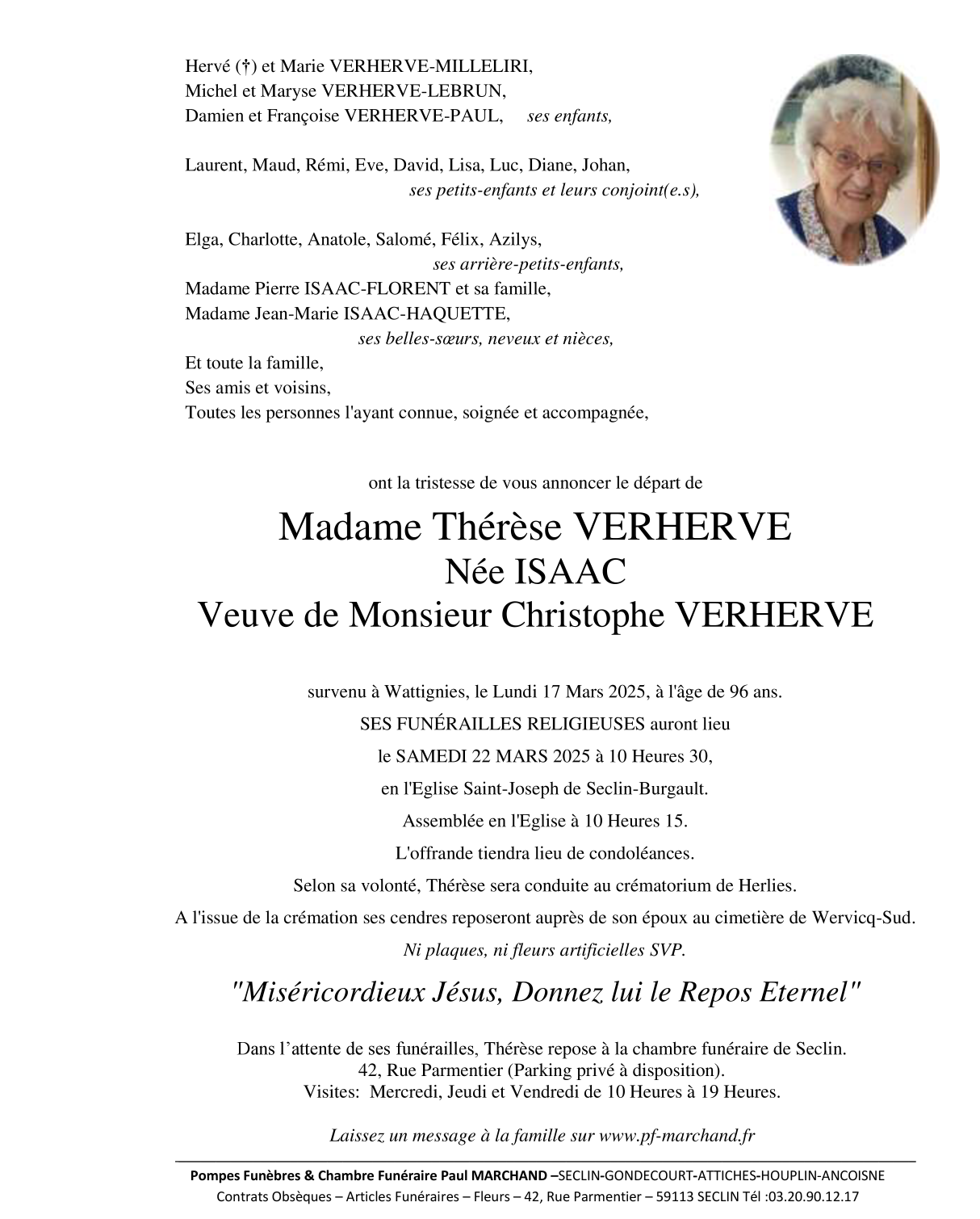 Image Pour voir le faire-part de Thérèse CLIQUEZ ICI 