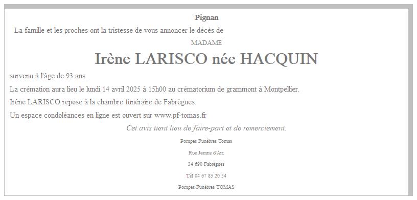 Image Annonce nécrologique