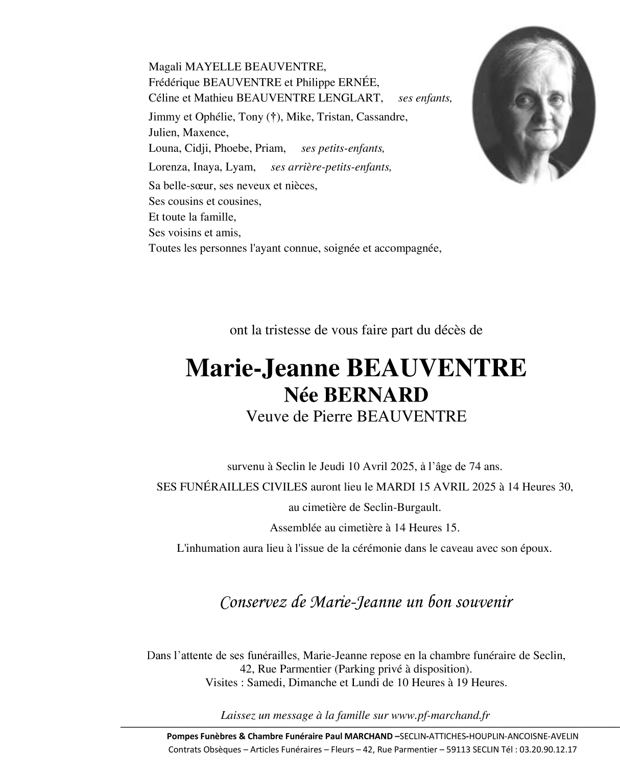 Image Pour voir le faire-part de Marie-Jeanne CLIQUEZ ICI 