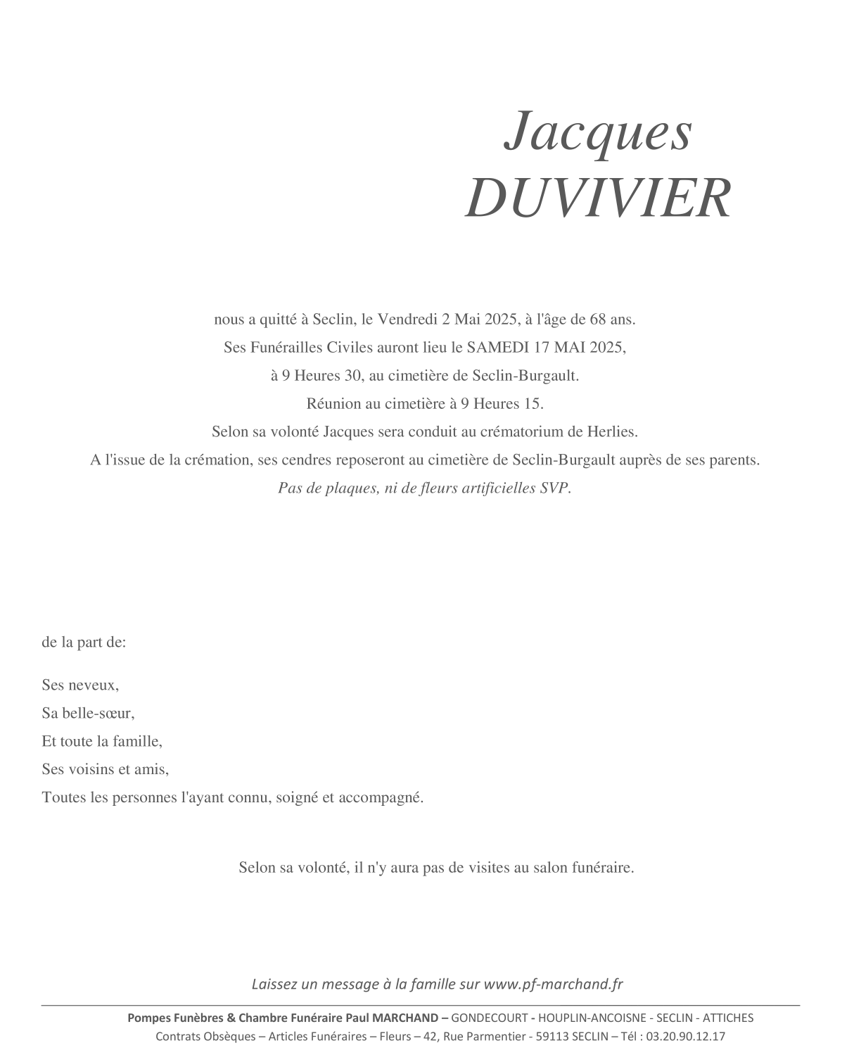 Image Pour voir le faire-part de Jacques CLIQUEZ ICI 