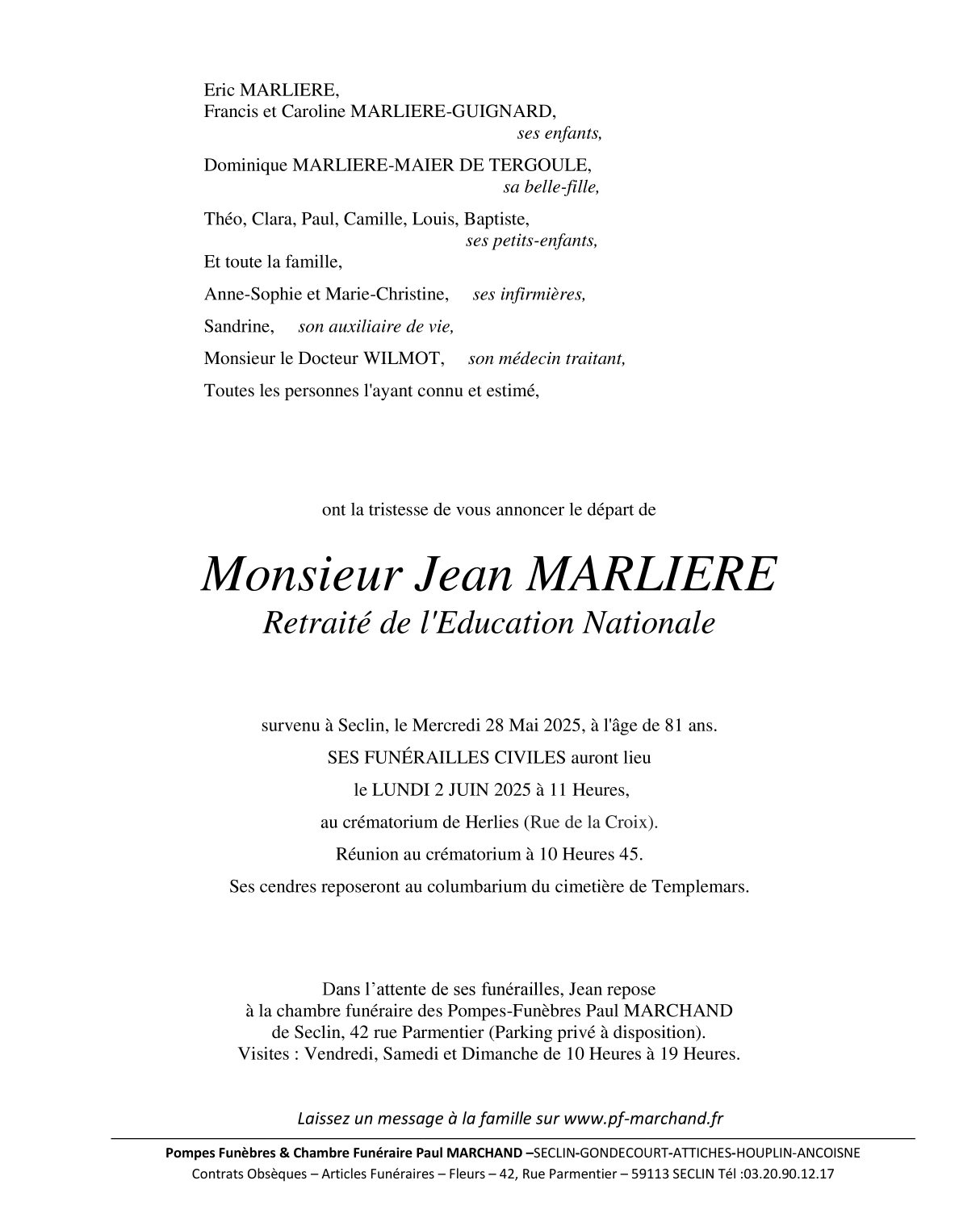 Image Pour voir le faire-part de Jean CLIQUEZ ICI 
