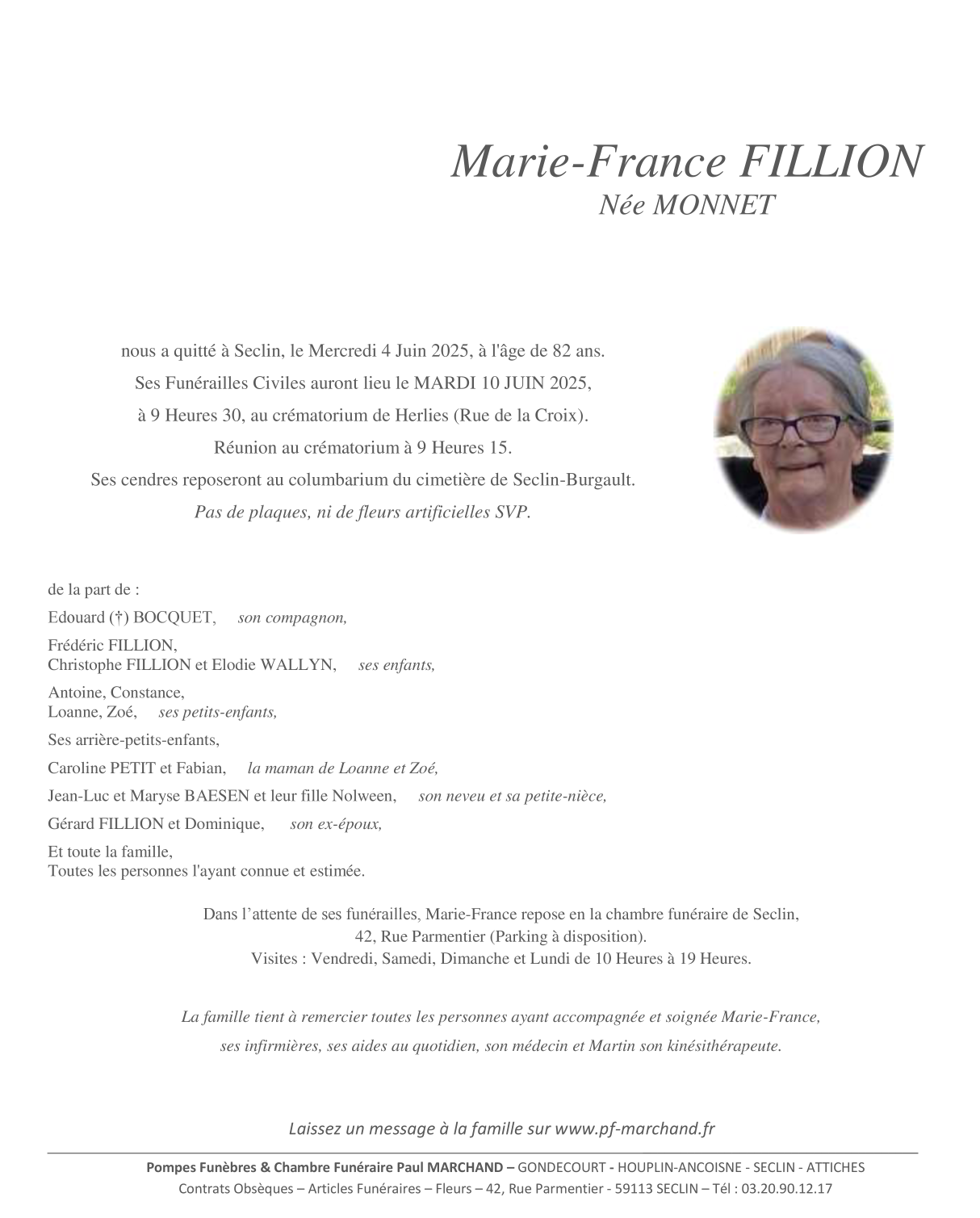 Image Pour voir le faire-part de Marie-France Cliquez-ici