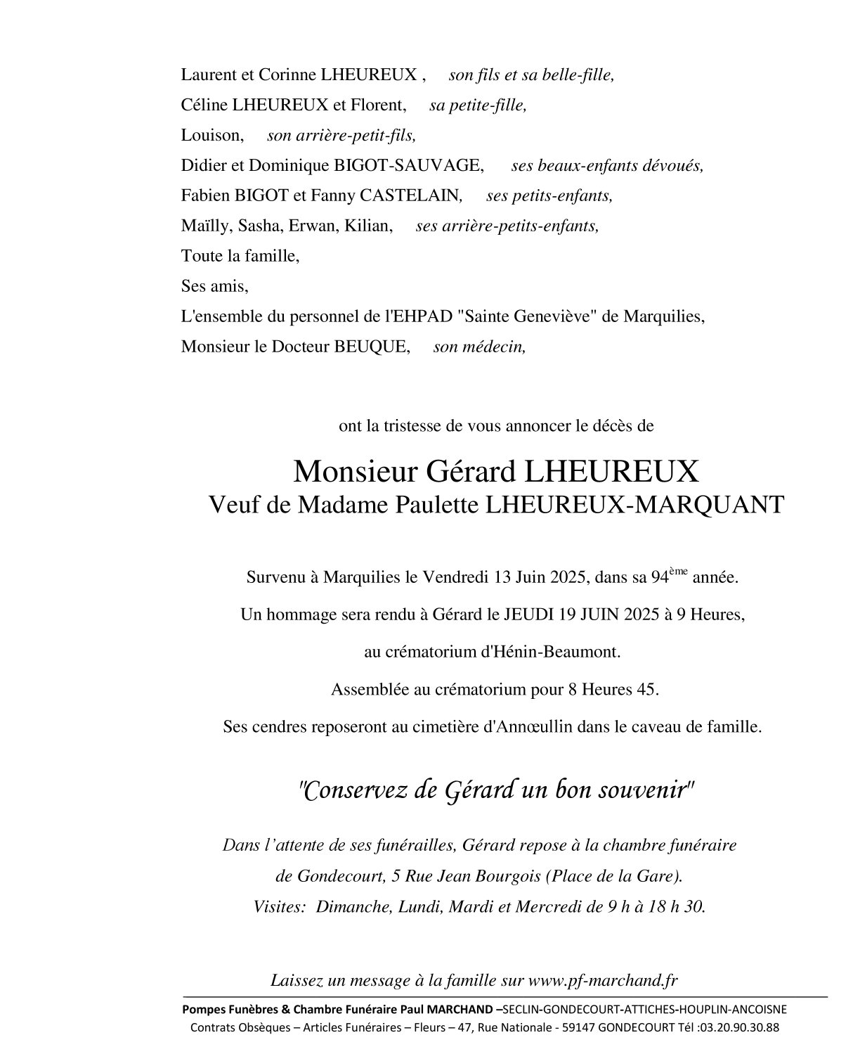 Image Pour voir le faire-part de Gérard CLIQUEZ ICI 