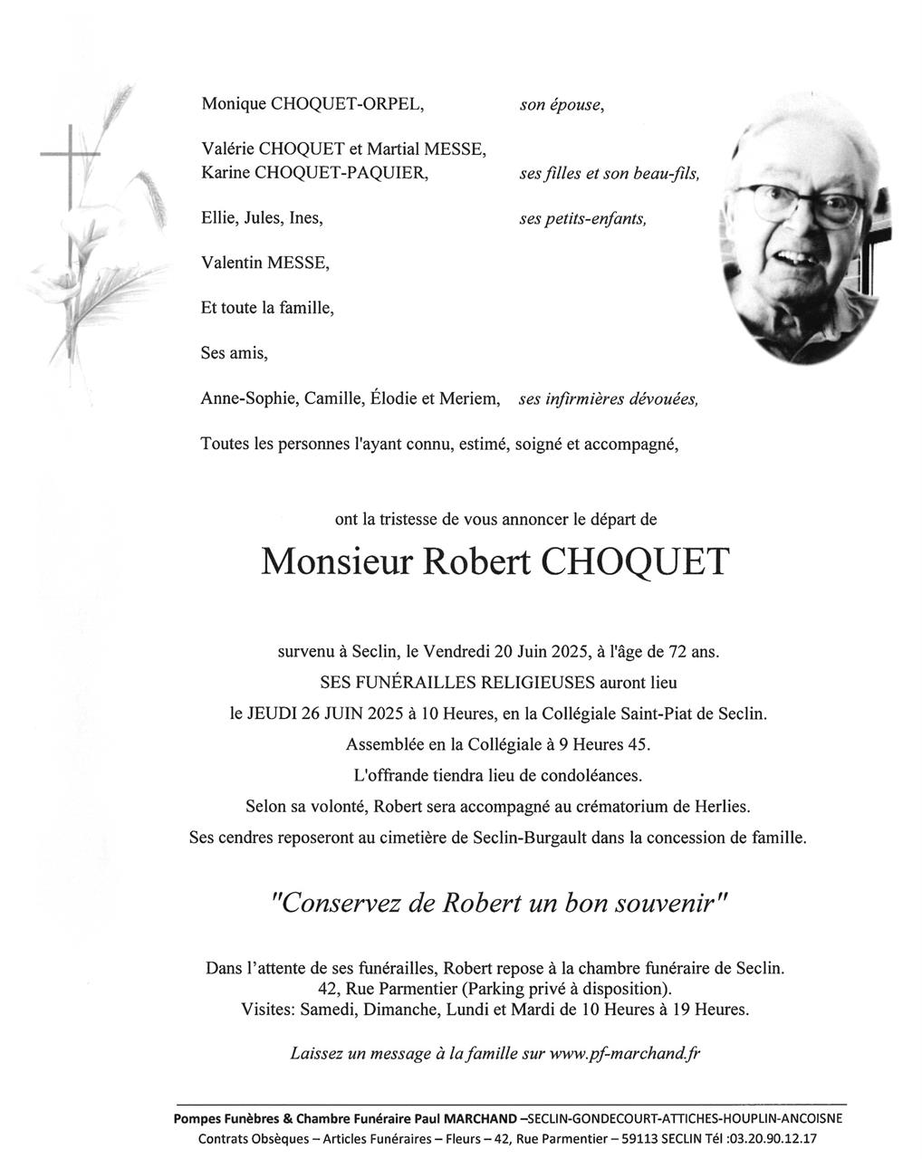 Image Pour voir le faire-part de Robert CLIQUEZ ICI 