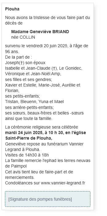 Image Annonce nécrologique