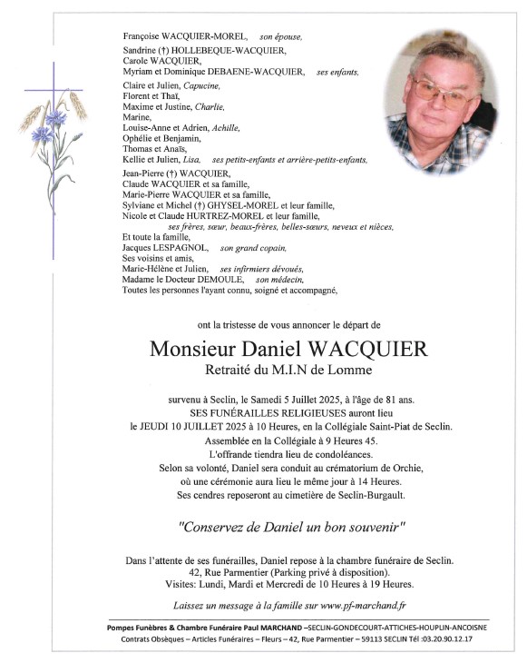 Image Pour voir le faire-part de Daniel CLIQUEZ ICI 