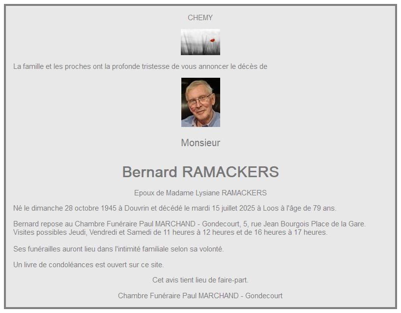 Image Pour voir le faire-part de Bernard CLIQUEZ-ICI