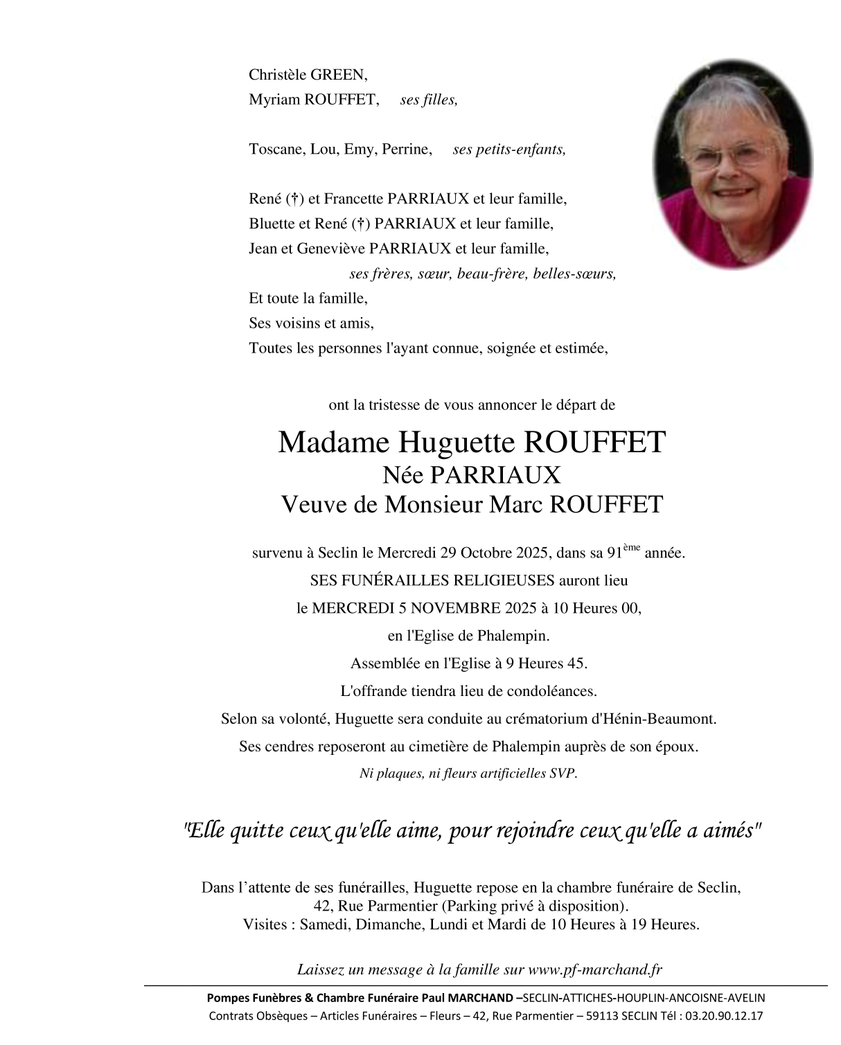 Image Faire-part d'Huguette