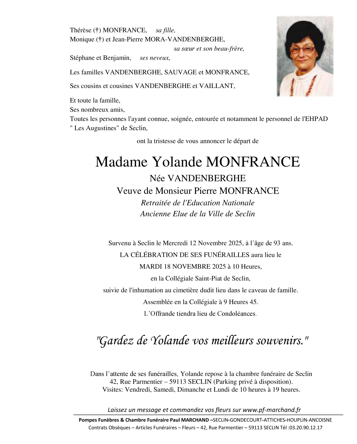 Image Faire-part de Yolande