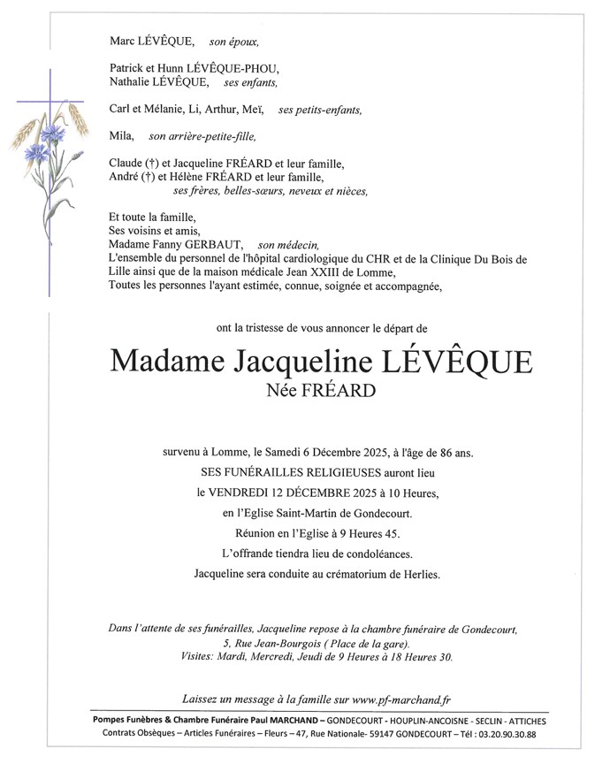 Image Faire-part de Jacqueline