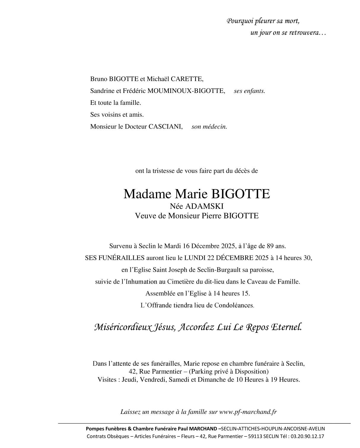 Image Faire-part de Marie