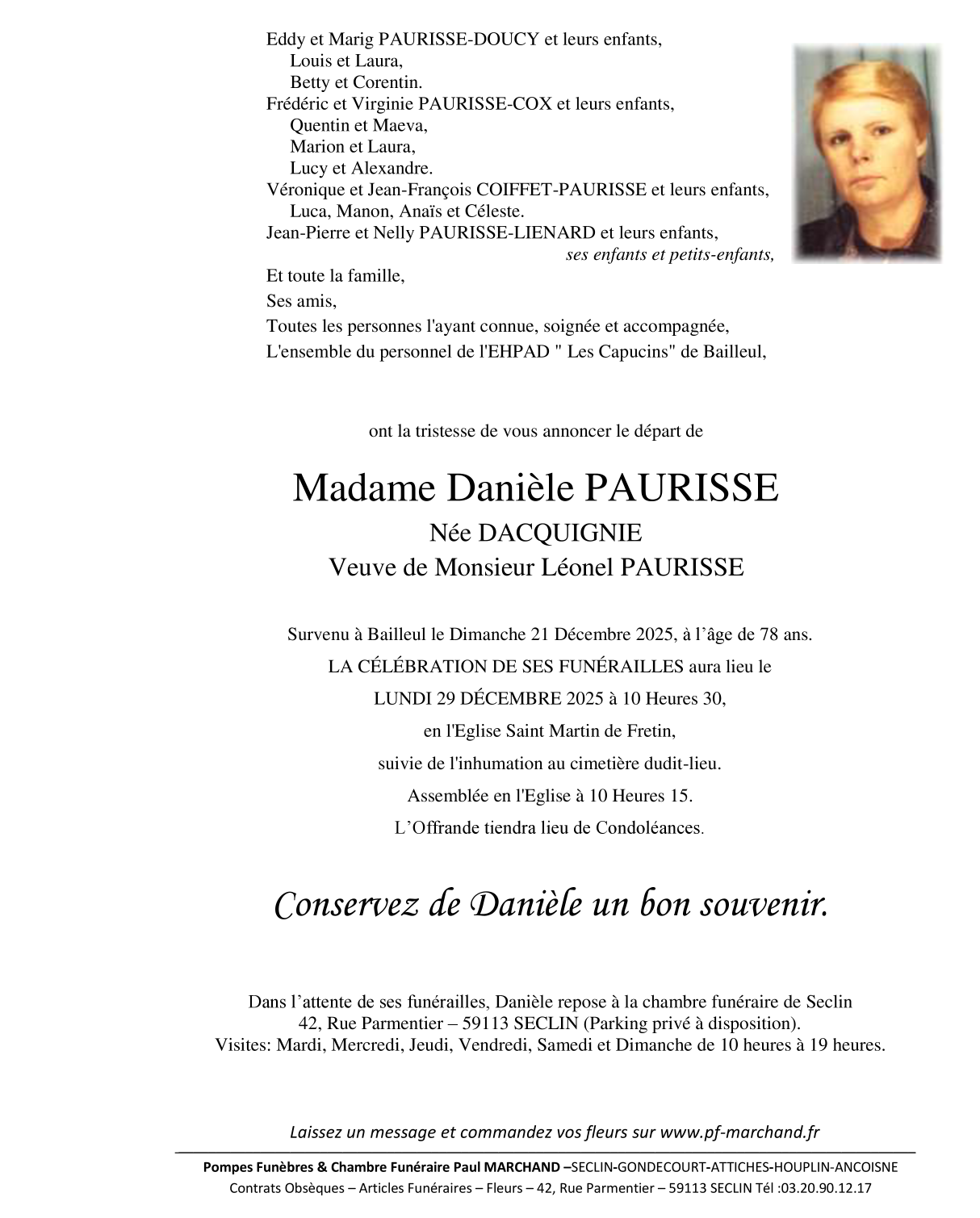 Image Faire-part de Danièle