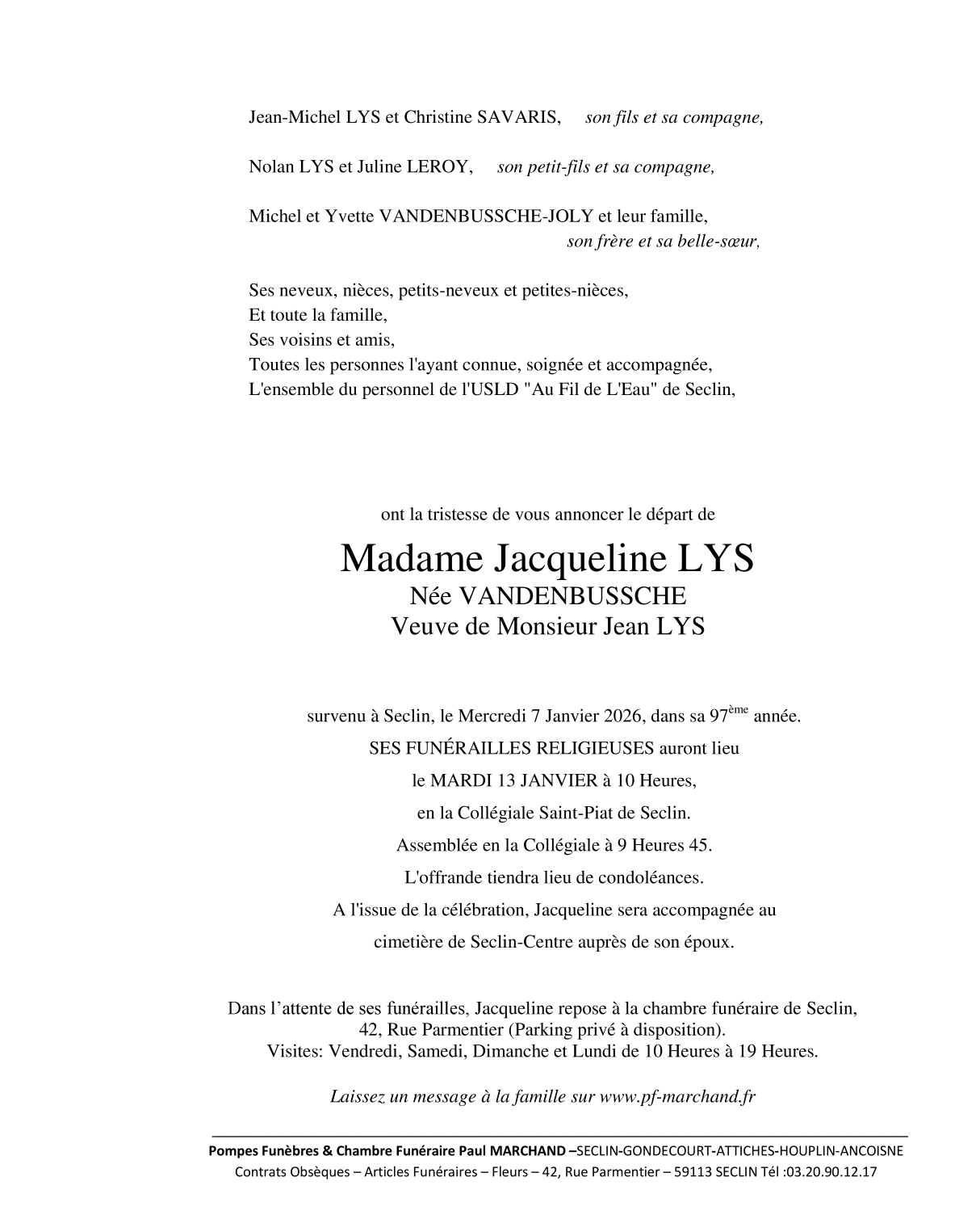 Image Faire-part de Jacqueline