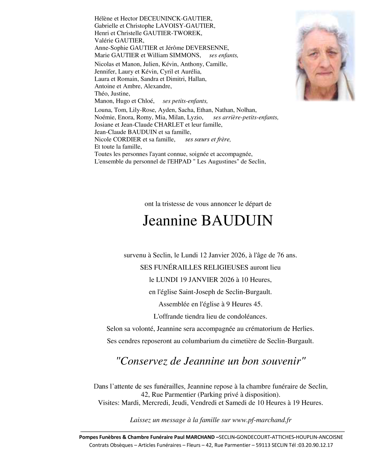 Image Faire-part de Jeannine