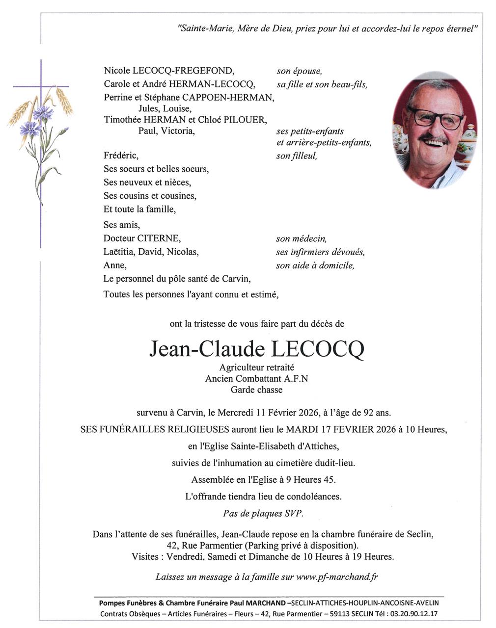 Image Faire-part de Jean-Claude