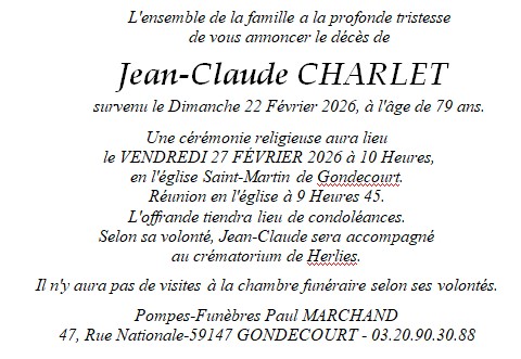 Image Faire-part de Jean-Claude