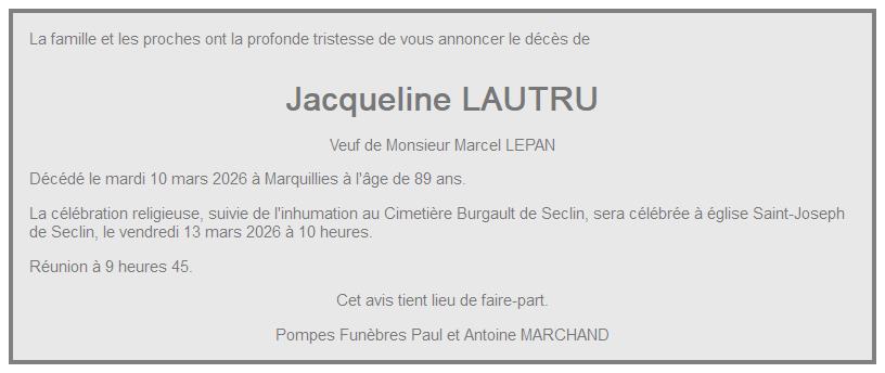 Image Faire-part de Jacqueline