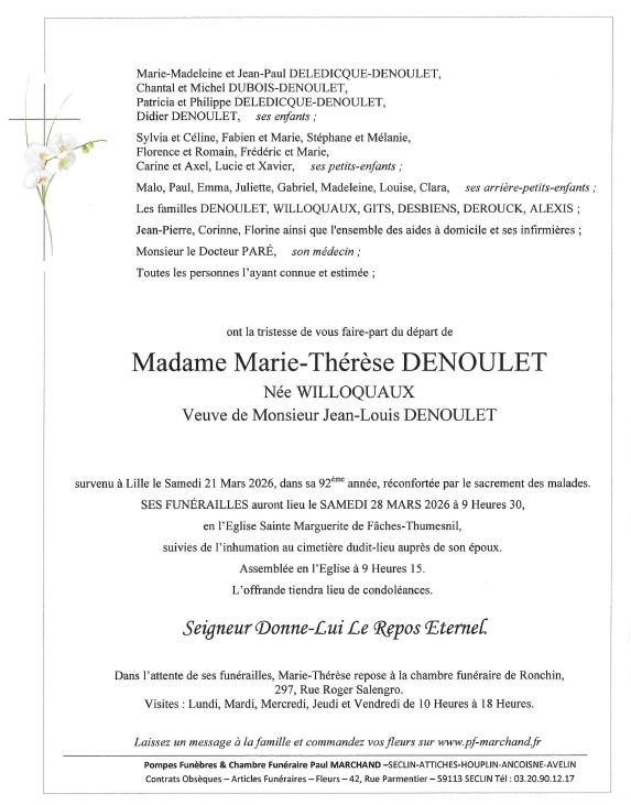 Image Faire-part de Marie-Thérèse