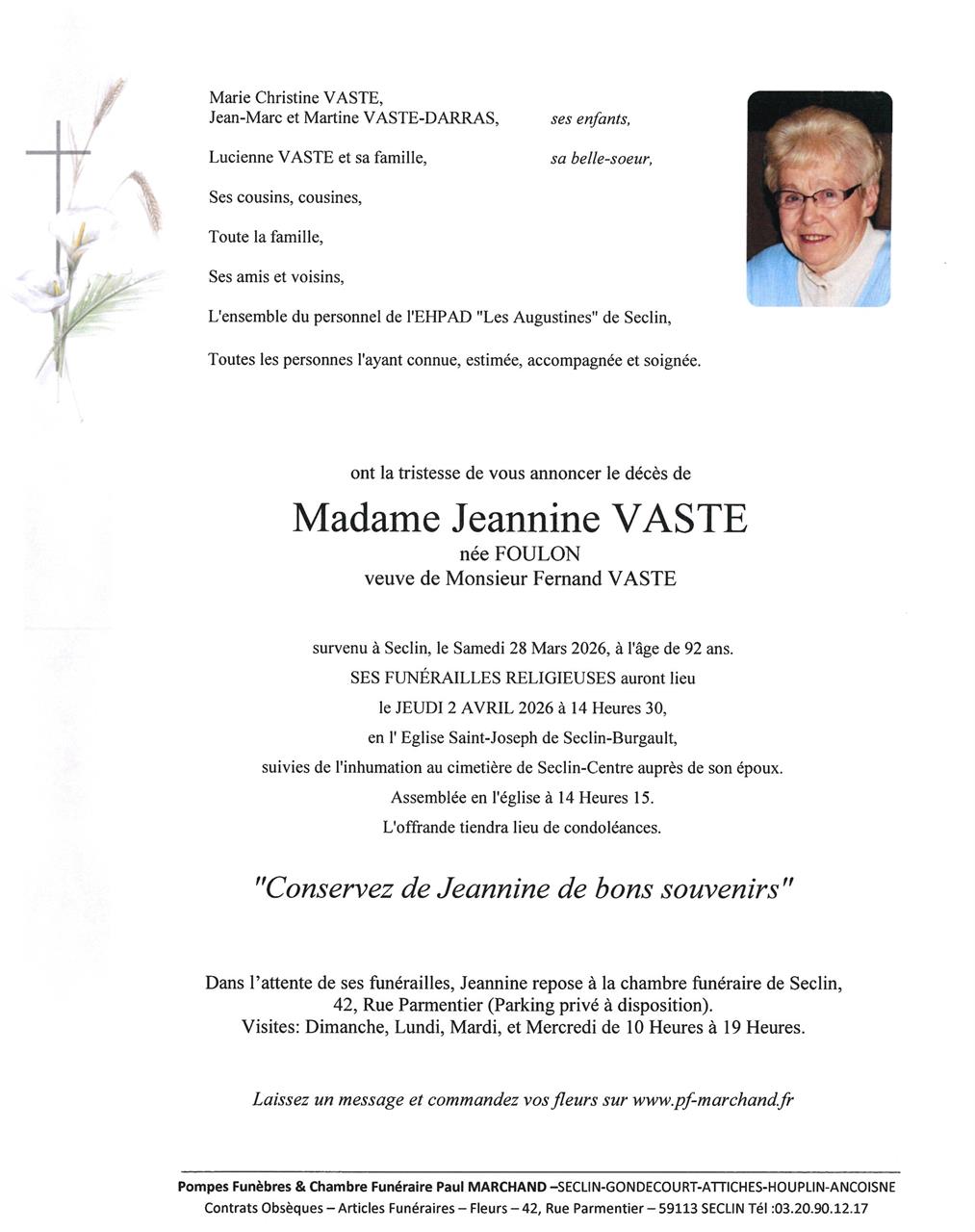 Image Faire-part de Jeannine
