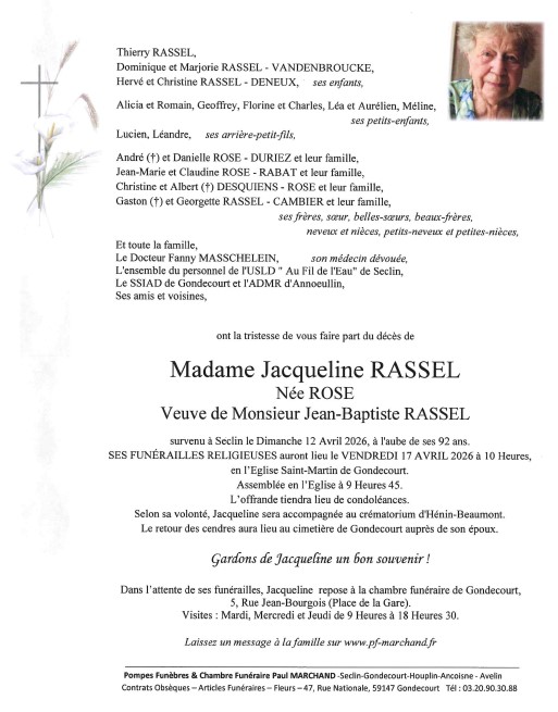 Image Faire-part de Jacqueline