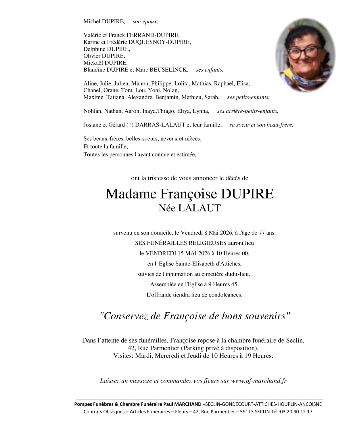 Image Faire-part de Françoise