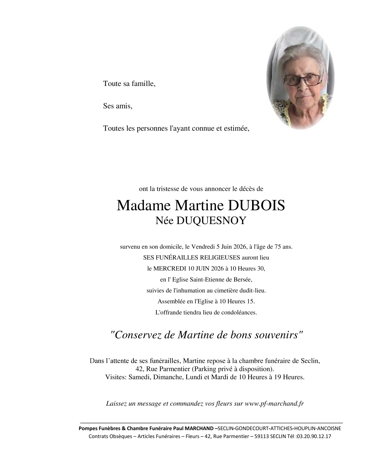 Image Faire-part de Martine