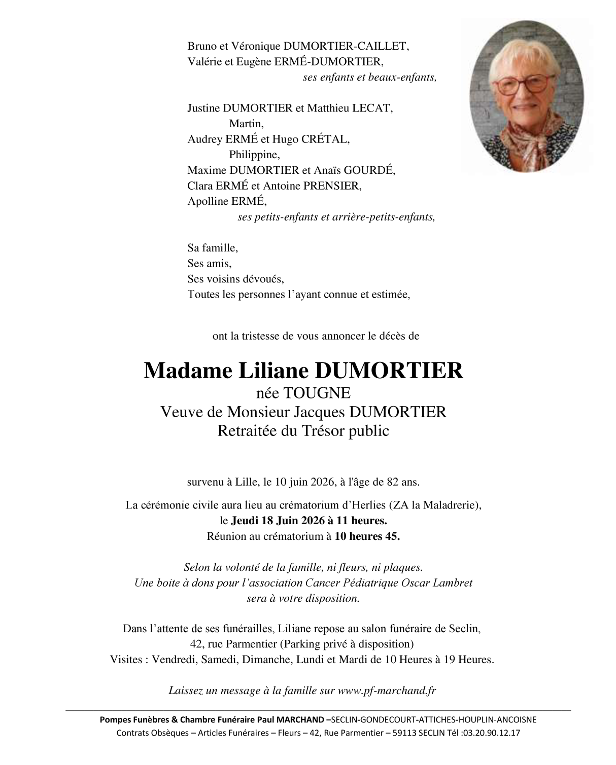 Image Faire-part de Liliane