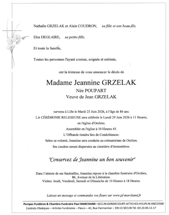 Image Faire-part de Jeannine