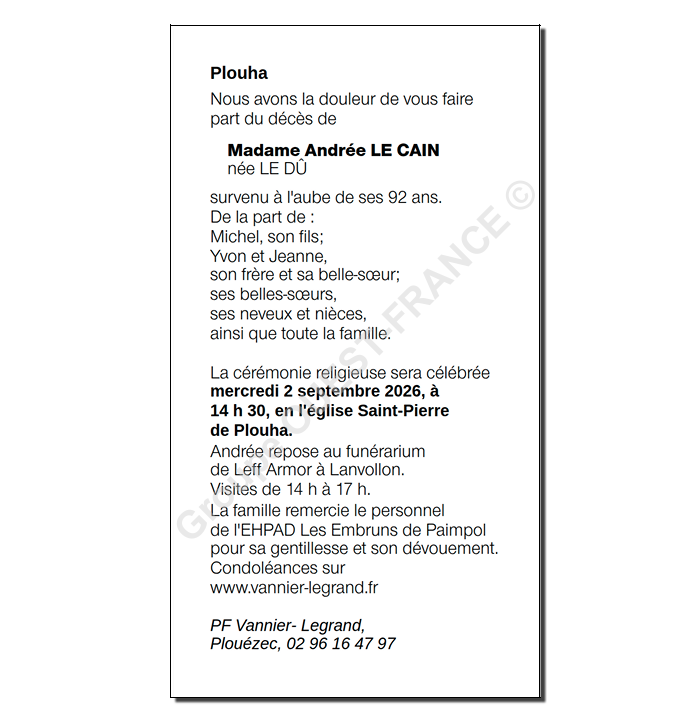 Image Annonce nécrologique