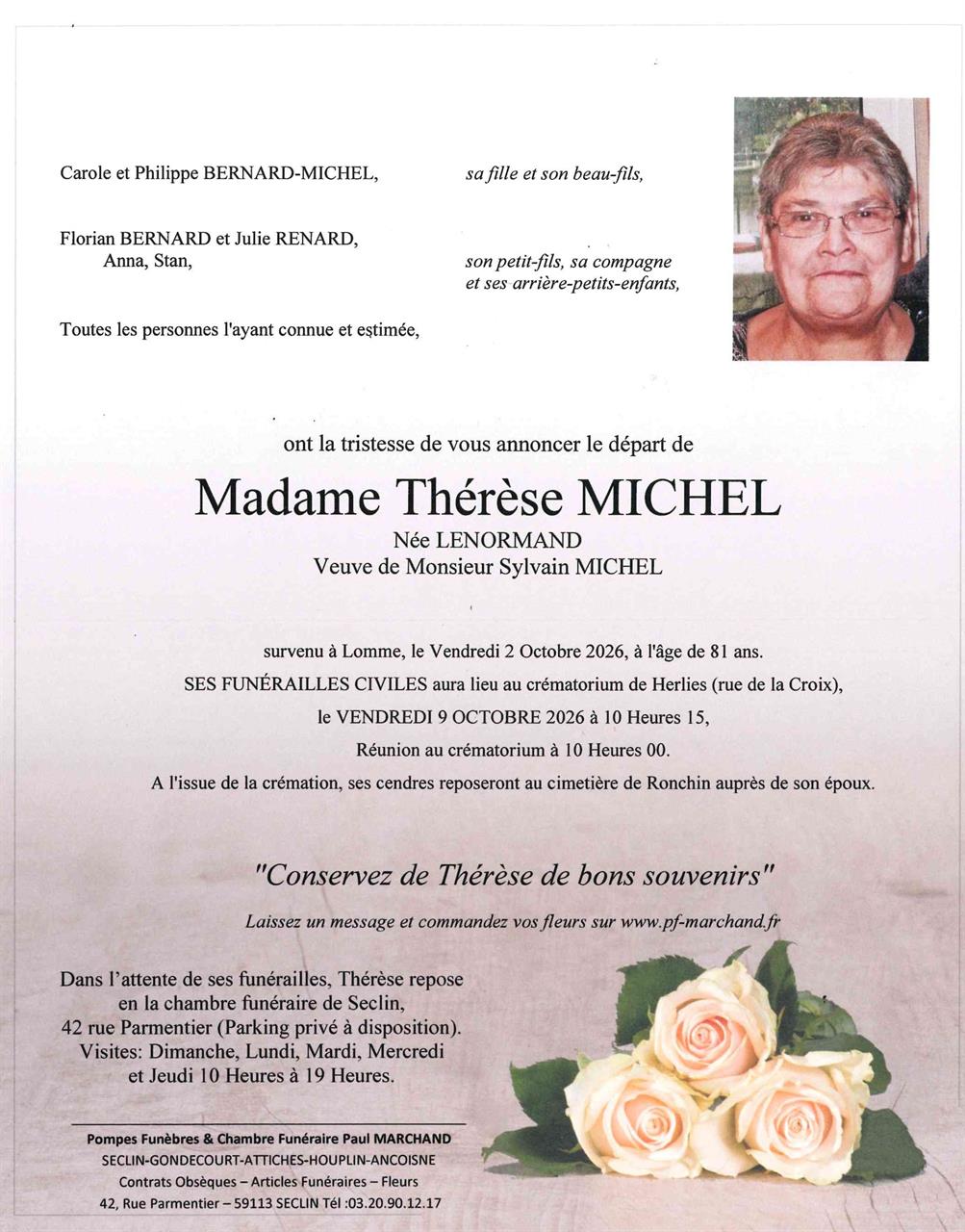 Image Faire-part de Thérèse